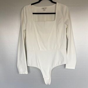 JENNI STYLE NOT SIZE OFF WHITE LONG-SLEEVE BODYSUIT SIZE L